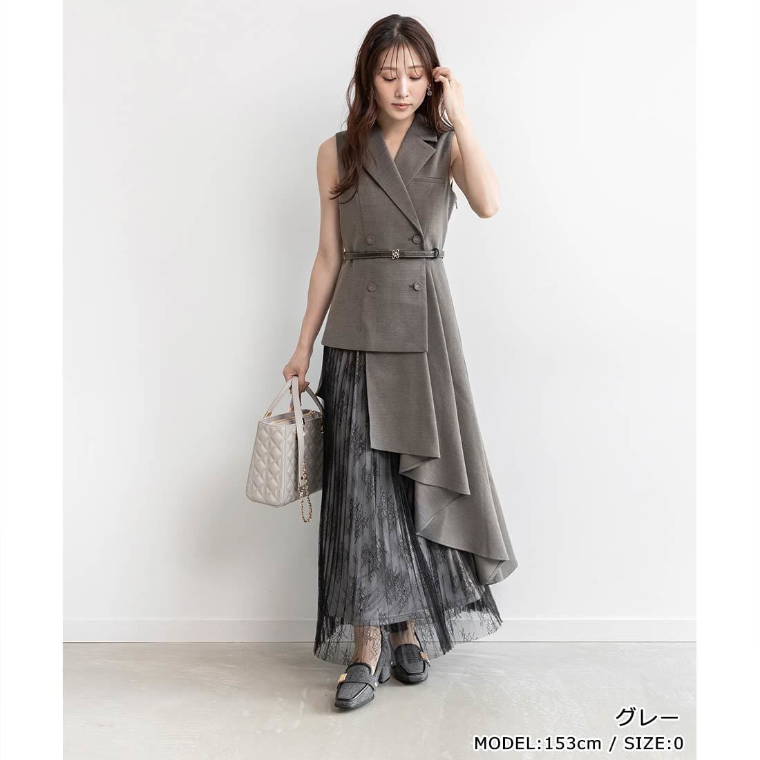 25春夏新作＞【4サイズ展開】ジャケットライクプリーツ