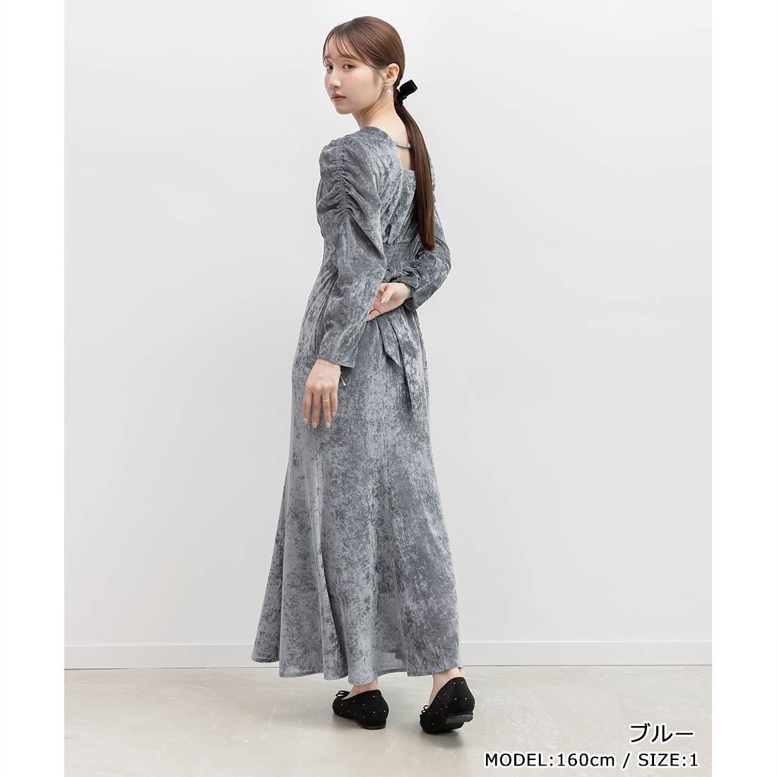 ＜25秋冬新作＞フロッキーチュールカシュクールワンピース