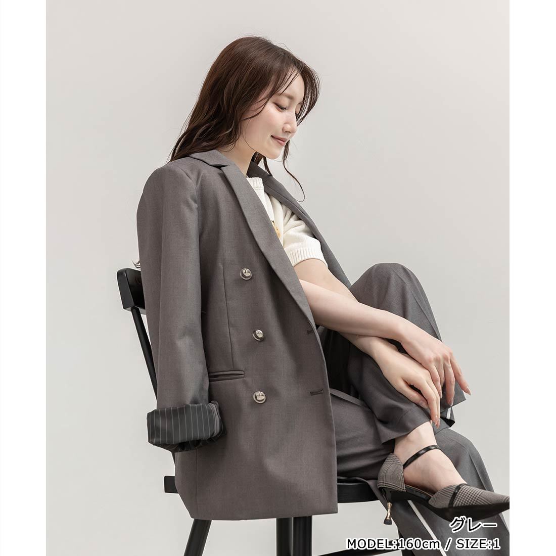 RANDA♡ブローチ付きテーラードジャケット新品未使用 RANDA（ランダ）の「ブローチ付テーラードジャケット（ブルゾン
