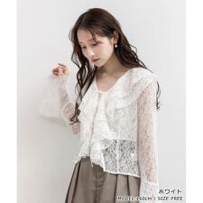 ＜25秋冬新作＞ラッフルレースフリルブラウス