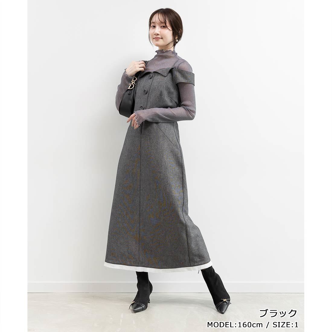 25秋冬新作＞チュールレイヤードジャケットワンピース | ランダ