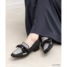【22.5-25.5】ベロアリボンローファー