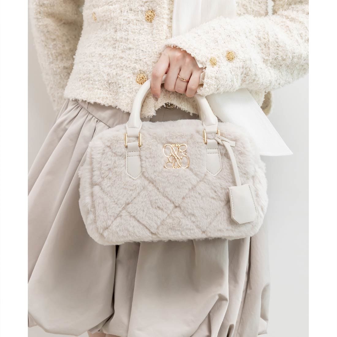 ランダ（RANDA）/＜25秋冬新作＞2WAY ファーキルティングボストンバッグ 25秋冬新作＞2WAY ファーキルティングボストンバッグ | ランダ(RANDA