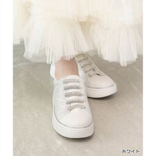 【22.5-25.5】ビジューパーツグリッタースニーカー