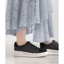 【22.5-25.5】ビジューパーツグリッタースニーカー