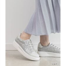 【22.5-25.5】ビジューパーツグリッタースニーカー