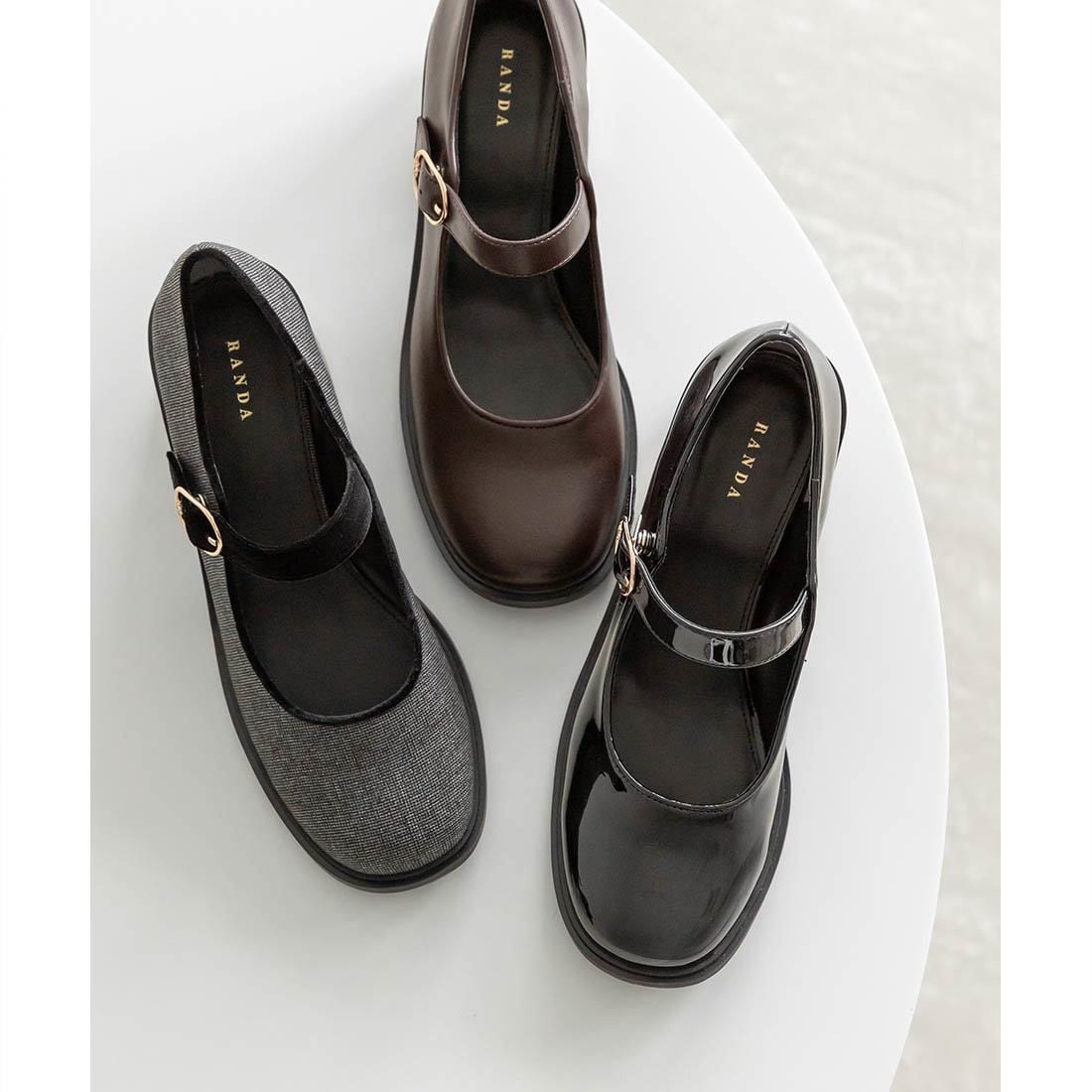 ランダ（RANDA）/＜25秋冬新作＞【22．5−25．5】ベーシックデザインメリージェーン 25秋冬新作＞【22.5-25.5】ヒールアップメリージェーンパンプス