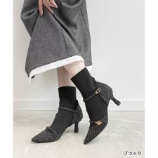 【22.5-25.5】パンプスライクニットドッキングブーツ