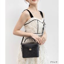 2WAY 型押しデザインバニティバッグ