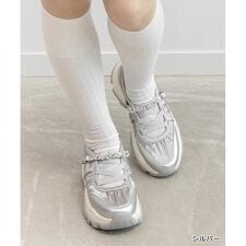 【22.5-25.5】ビジューベルトレースアップスニーカー