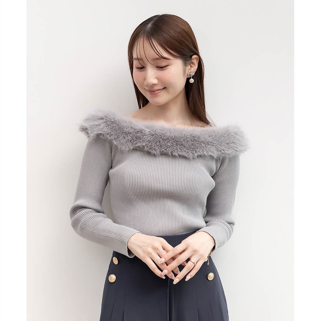 25秋冬新作＞ランダムペプラムスポンディッシュニット | ランダ(RANDA