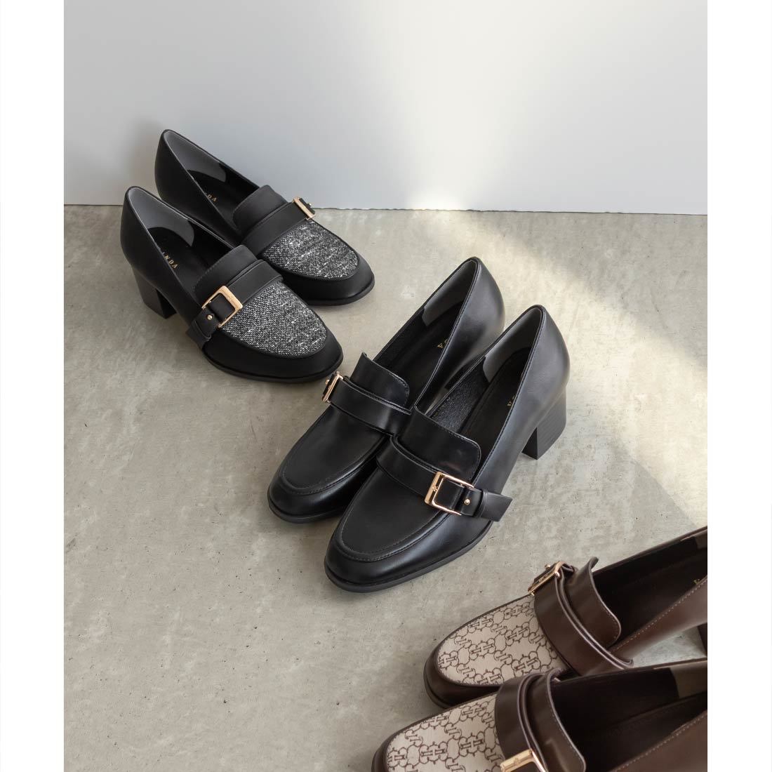 ランダ（RANDA）/＜25秋冬新作＞【22．5−25．5】ギボシバックルヒールアップローファー 25秋冬新作＞【22.5-25.5】ギボシバックルヒールアップローファー