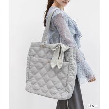【A4対応】2WAY リボンキルティングトートバッグ
