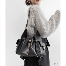 巾着デザインショルダーバッグ