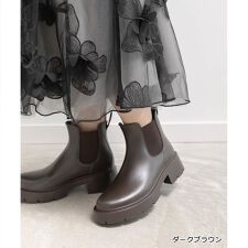 【22.5-25.5】ボリュームソールサイドゴアレインブーツ