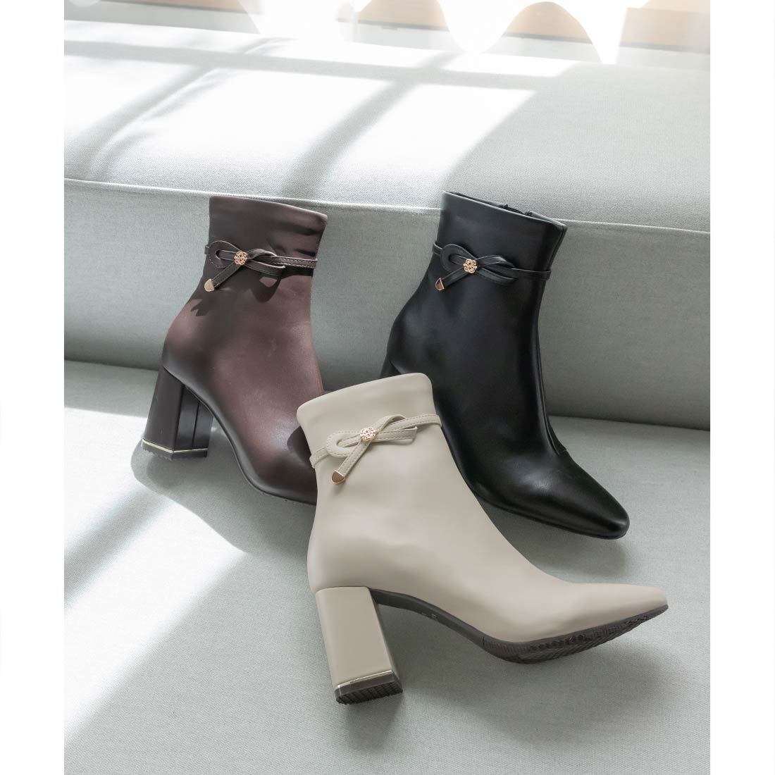 22.5-25.5】ストレッチ プレートヒールソックスブーツ | ランダ(RANDA