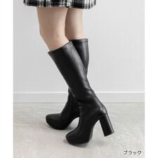 ランダ(RANDA)の＜25秋冬新作＞【22.5-25.5】晴雨兼用 ストレッチ ラウンドトゥストームロングブーツ