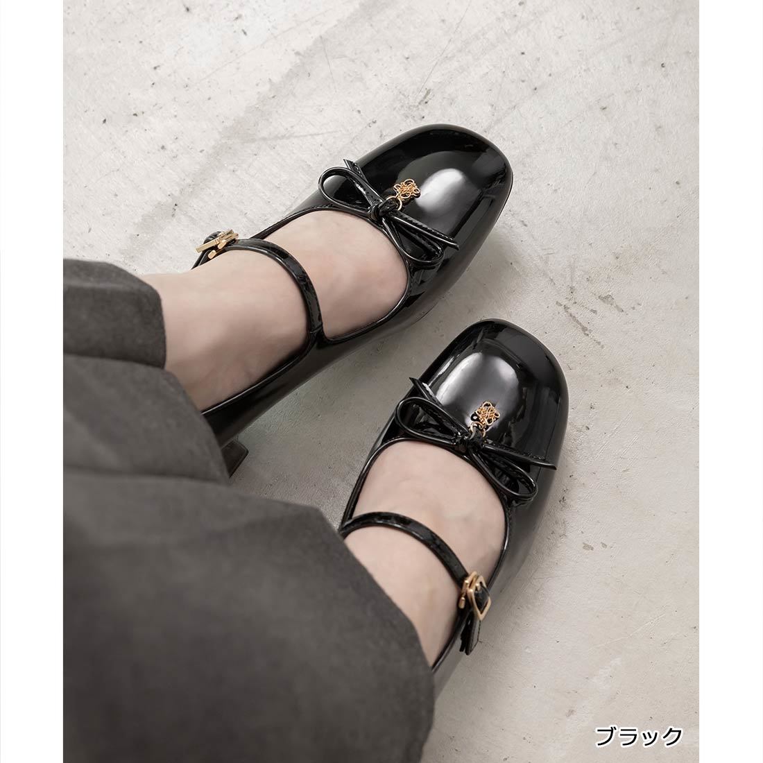 22.5-25.5】モノグラムパーツメリージェーンパンプス | ランダ(RANDA