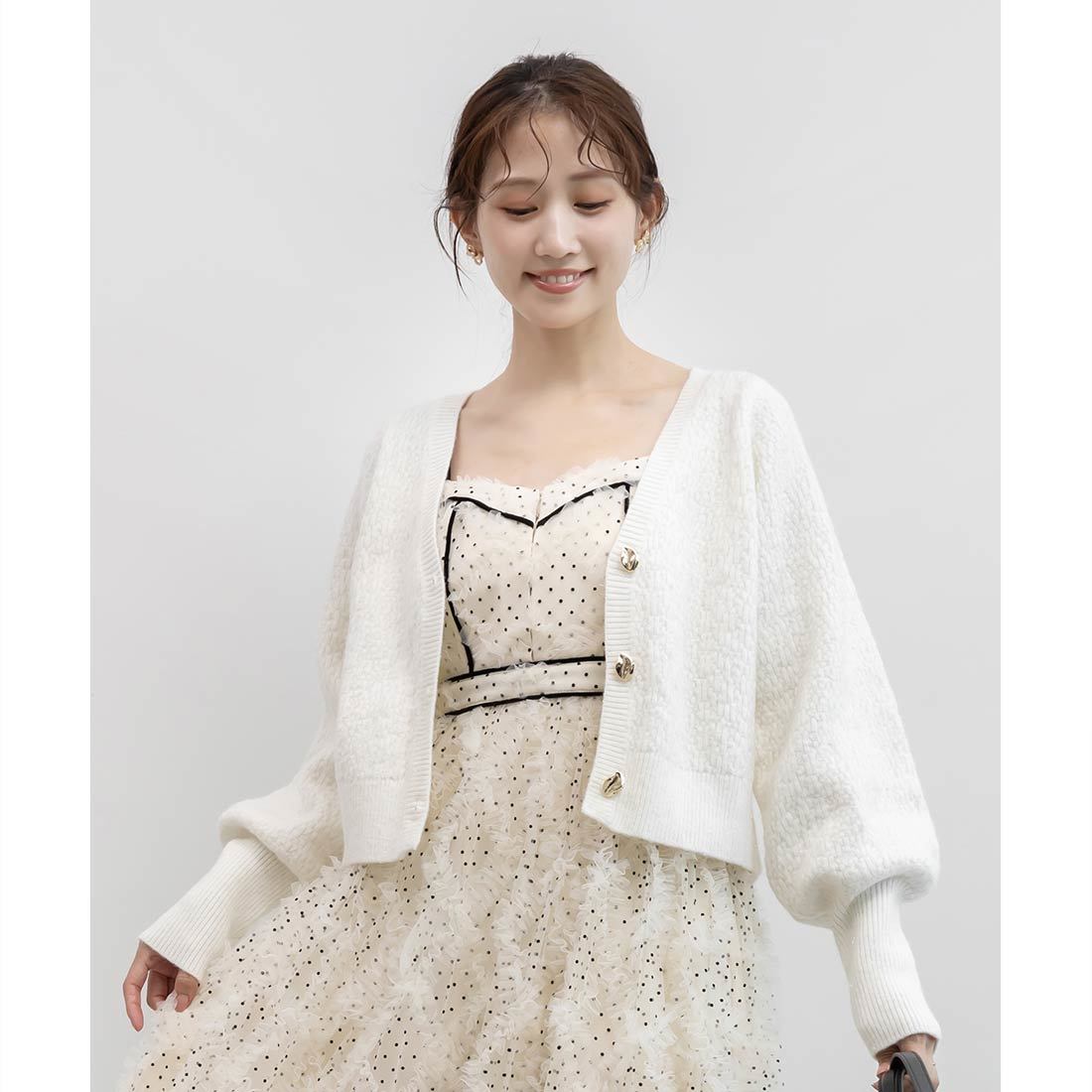 ランダ（RANDA）/＜25秋冬新作＞デザイン編みVネックニットカーディガン 25秋冬新作＞デザイン編みVネックニットカーディガン | ランダ(RANDA