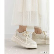 【22.5-25.5】キルティングプラットフォームスニーカー