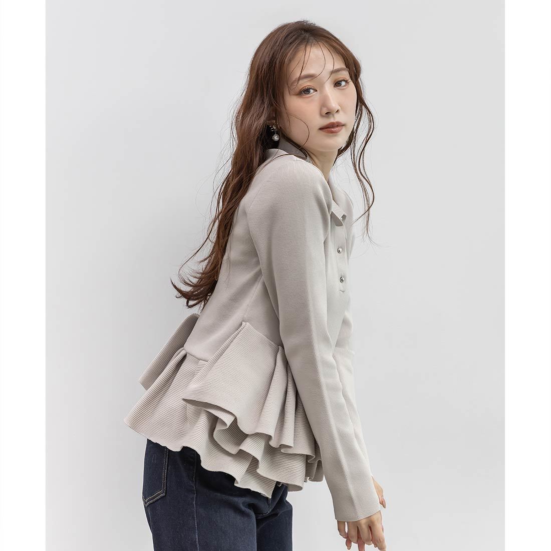 ランダ（RANDA）/＜25秋冬新作＞ランダムペプラムスポンディッシュニット 25秋冬新作＞ランダムペプラムスポンディッシュニット | ランダ(RANDA