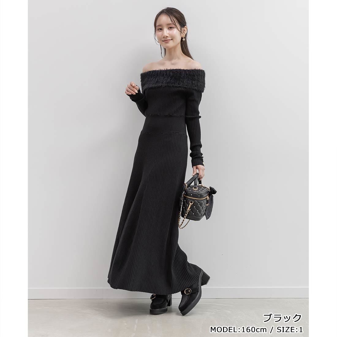 25秋冬新作＞マルチウェイリボンビスチェセットニットワンピース