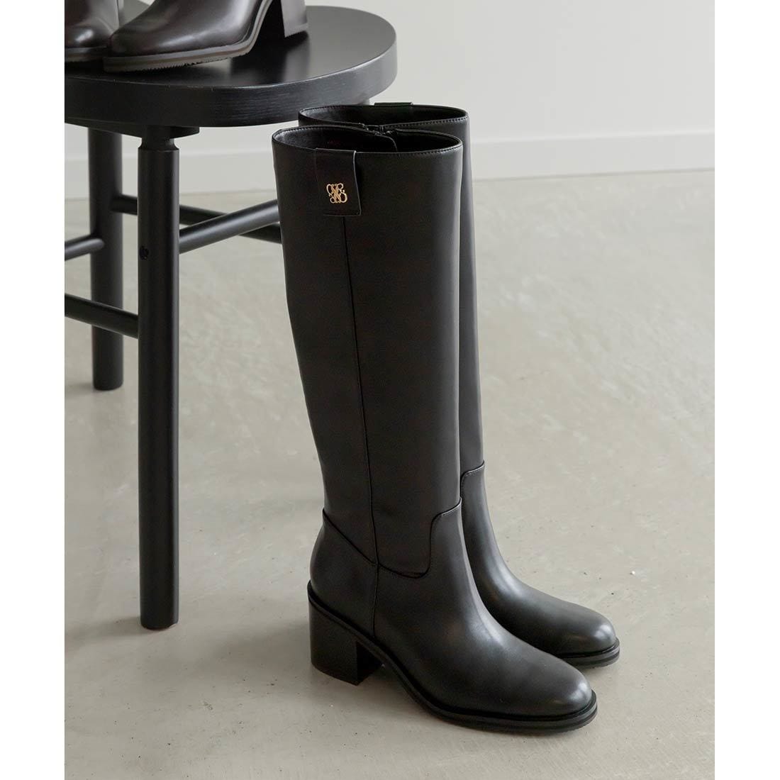 ランダ（RANDA）/＜25秋冬新作＞【22．5−25．5】晴雨兼用 モノグラムゴールドパーツロングブーツ 25秋冬新作＞【22.5-25.5】晴雨兼用 モノグラムゴールドパーツロング