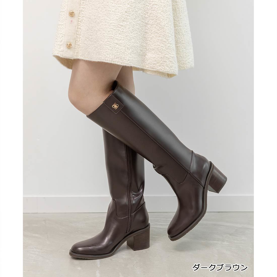 25秋冬新作＞【22.5-25.5】晴雨兼用 モノグラムゴールドパーツロング