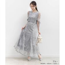 ＜26春夏新作＞エンブロイダリーチュールパイピングドレス