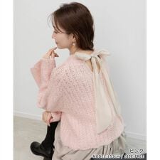 【選べる丈感】スパンコール混オーバーサイズニット