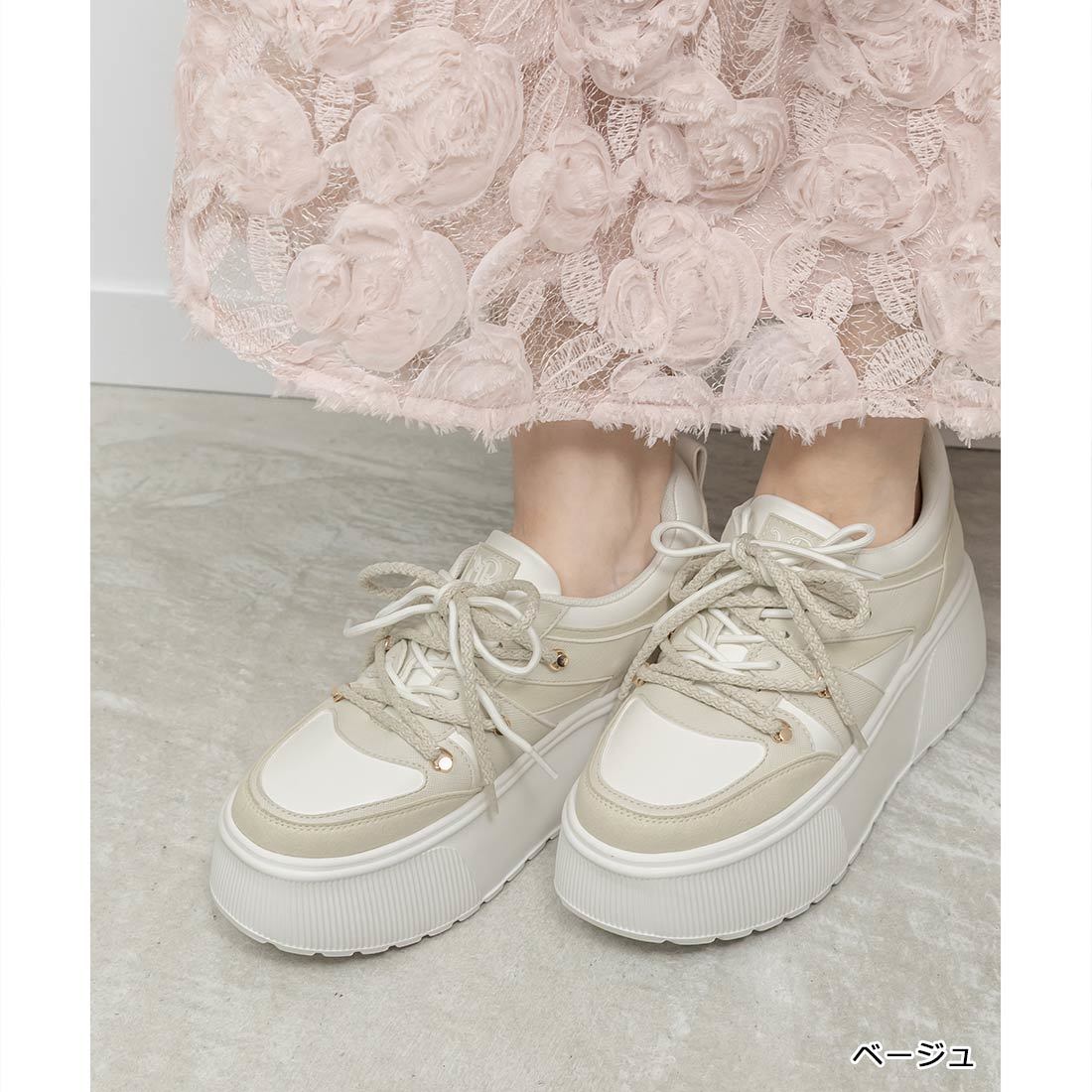 25秋冬新作＞【22.5-25.5】ビジューパーツグリッタースニーカー