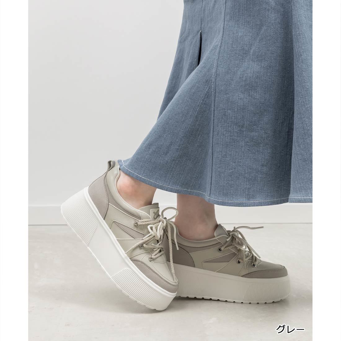 24春夏新作 結ばない靴紐サイドファスナースニーカー | ミソペ(MISOPE