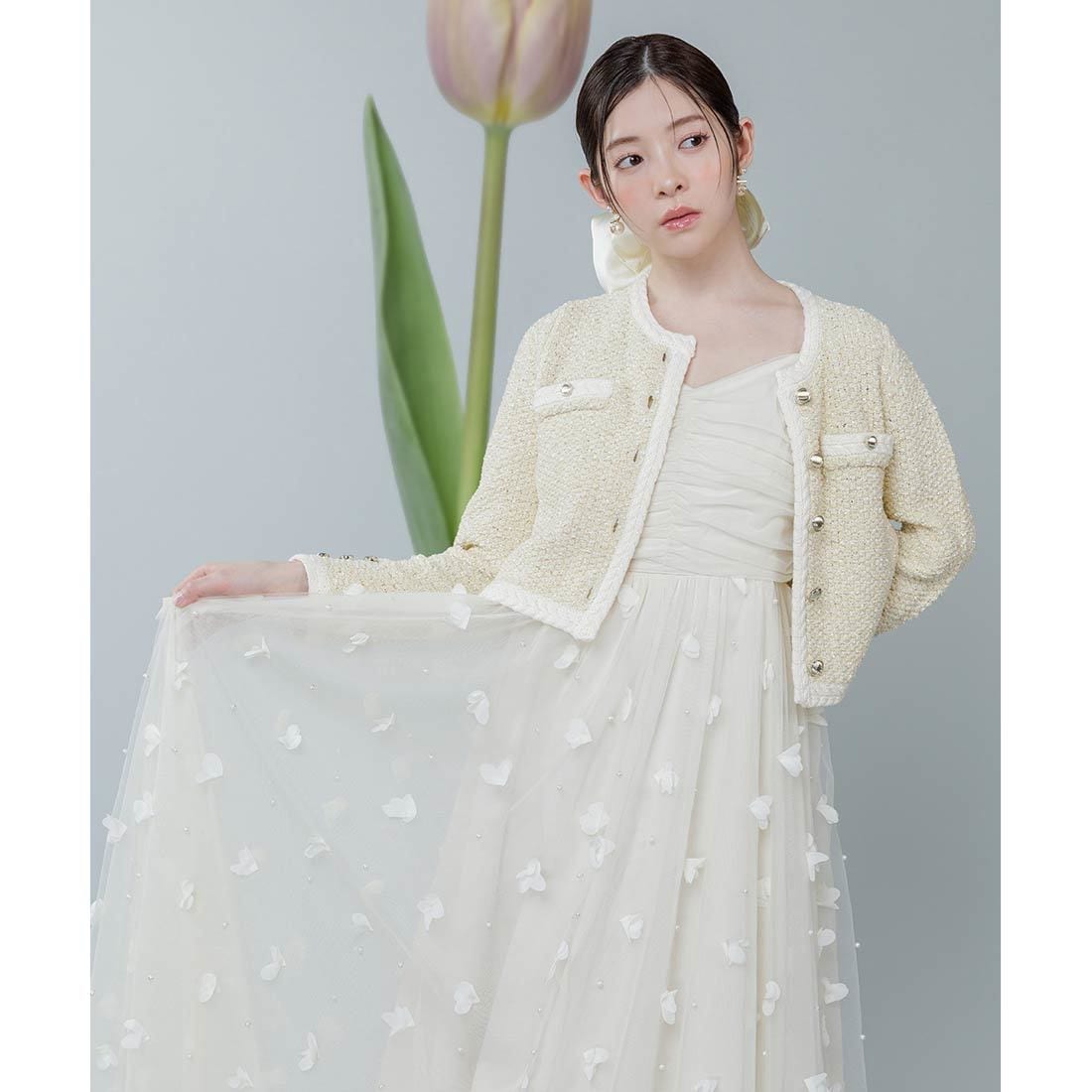 26春夏新作＞【Flower Collection】3Dフラワーチュールキャミ