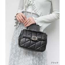 ＜26春夏新作＞2WAY ビジューパーツキルティングハンドバッグ