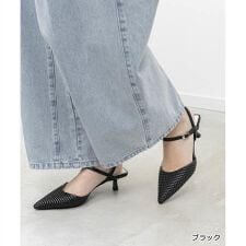 ＜26春夏新作＞【22.5-25.5】ブレードデザインアンクルストラップパンプス