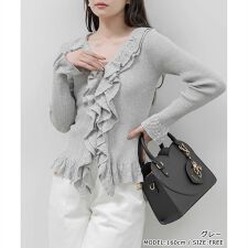 ＜26春夏新作＞ラッフルデザインニットカーディガン