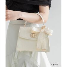 ＜26春夏新作＞2WAY リボンチャームハンドバッグ