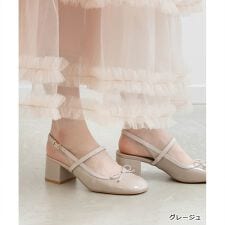 ＜26春夏新作＞【22.5-25.5】エナメルバックストラップパンプス