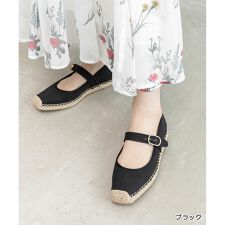 ＜26春夏新作＞【22.5-25.5】エスパドリーユライクメリージェーンパンプス