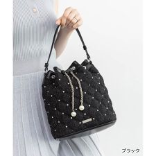 ＜26春夏新作＞2WAY ビジューキルティングショルダーバッグ