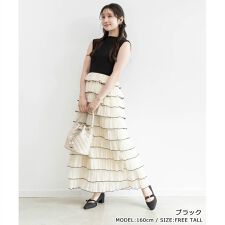 ＜26春夏新作＞ティアードフリルドッキングワンピース