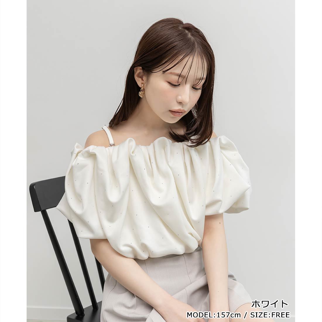 26春夏新作＞ボリュームオフショルダートップス | ランダ(RANDA