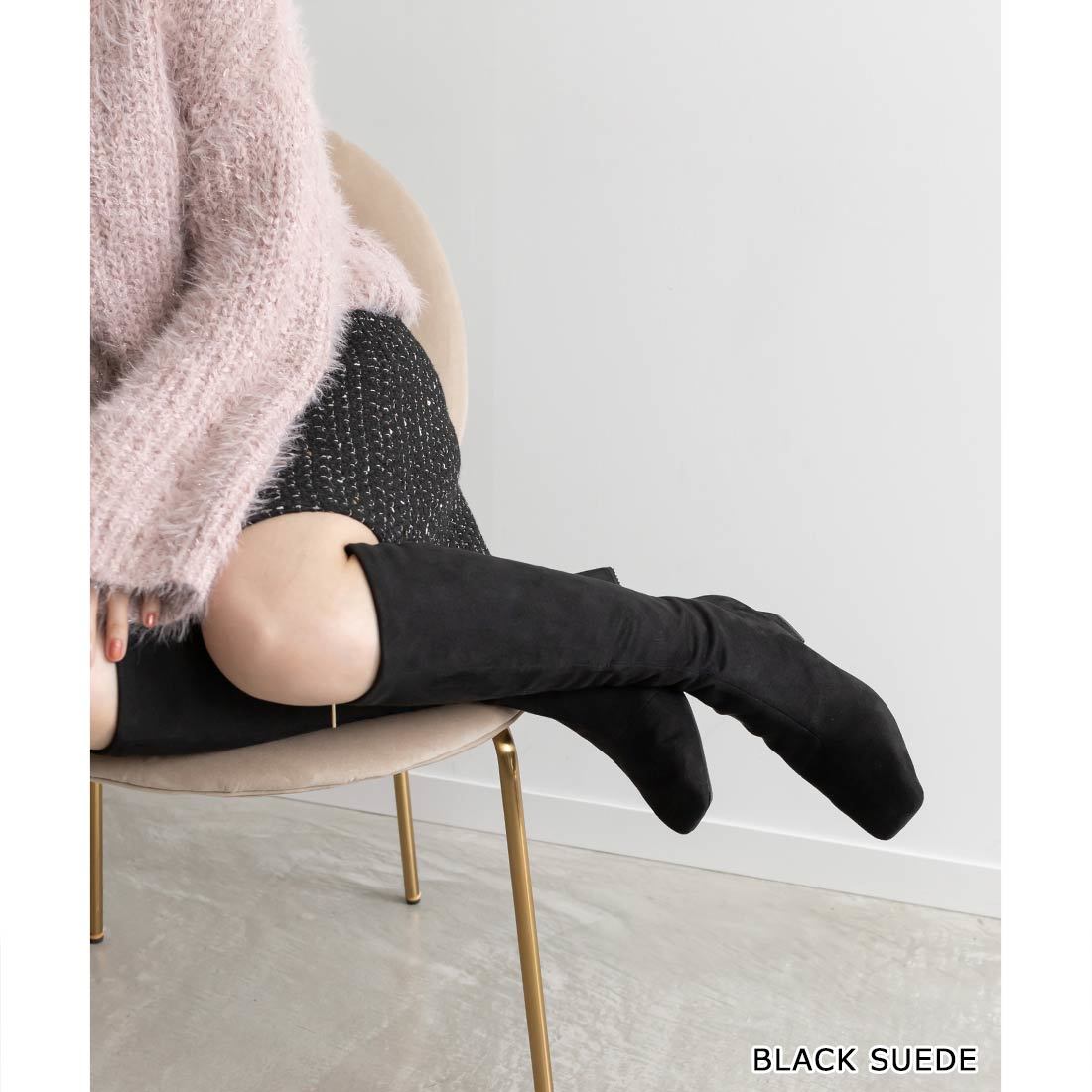 【22.5-25.5】ストレスフリー/晴雨兼用ソフトストレッチロングブーツ