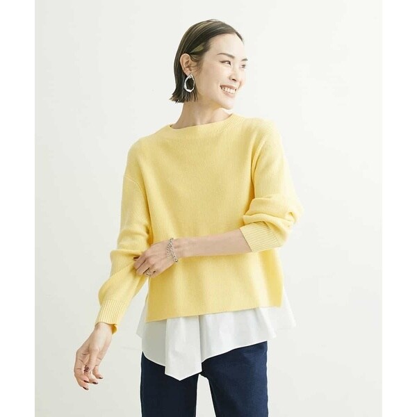 MICHEL  / ミッシェルクラン [春まで着られる]インナー付きパフスリーブニット 春まで着られる]インナー付きパフスリーブニット | ミッシェル