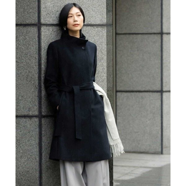 極美品 23区 ノーカラーコート ウールアンゴラビーバーコート 黒 38 大きめ アンゴラビーバーノーカラーコート | エヌ ナチュラル
