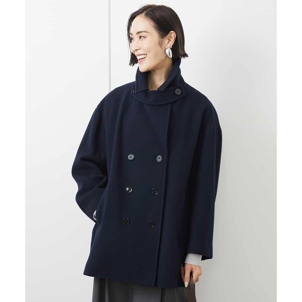 数回着美品 ダルチザン ウール混 上質メルトン ピーコート size L 数回着美品 ダルチザン ウール混 上質メルトン ピーコート size L