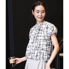 [セットアップ対応]かすれチェック柄ノースリーブプルオーバー