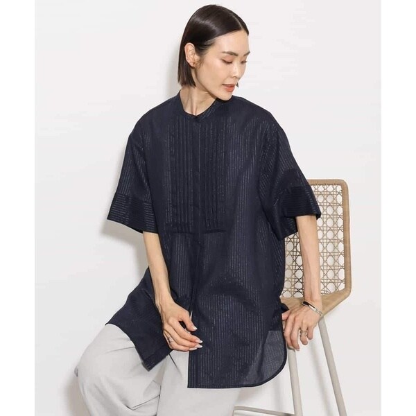 レリアンプリーツデザインブラウスシャツ /D074