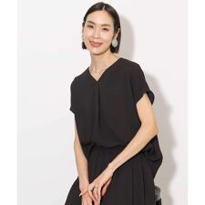[セットアップ対応]楊柳Vネックデザインブラウス
