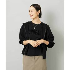 シアー裏毛アクセントラメパーカー